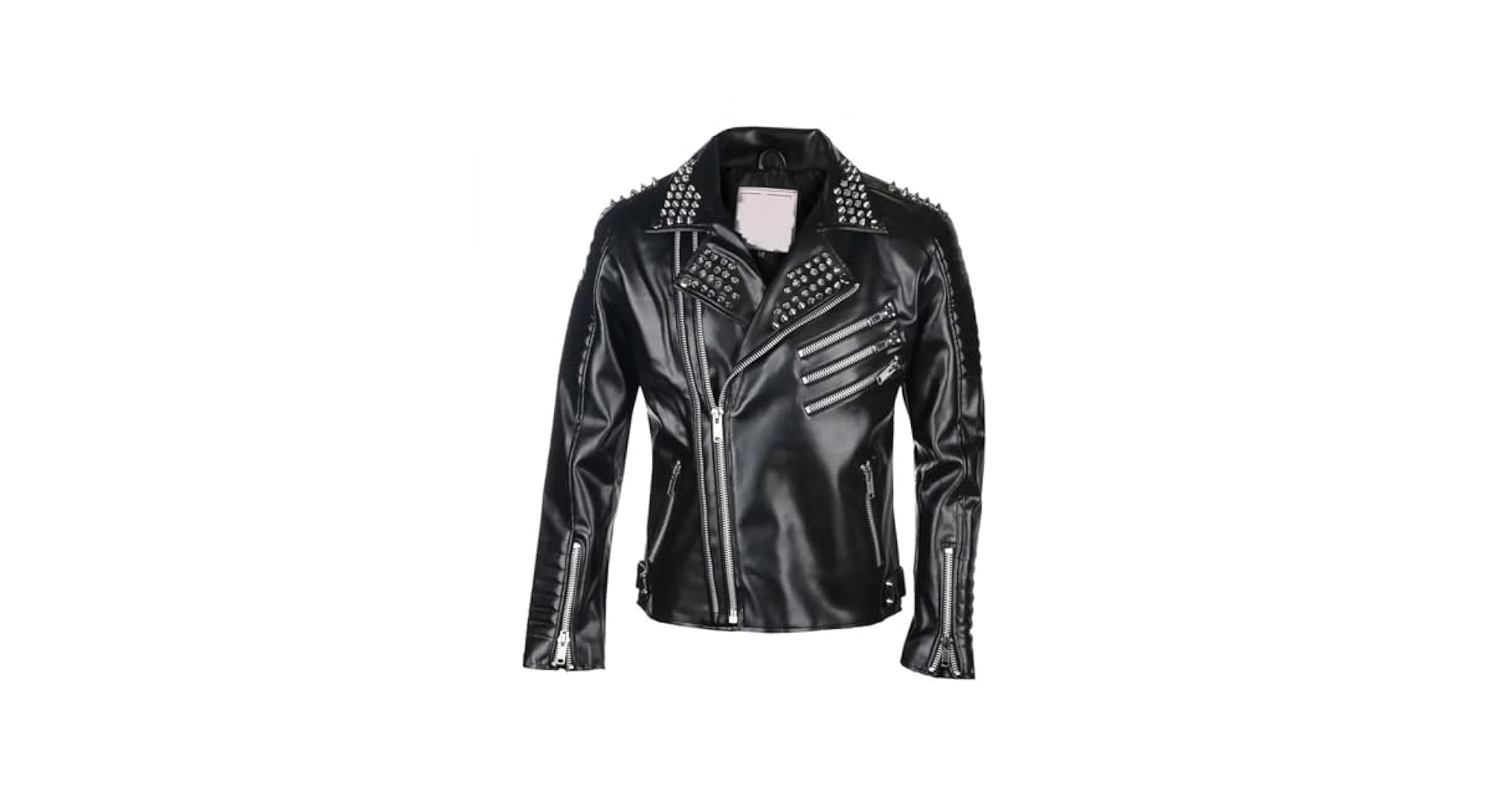 ジャケット・アウター studs leather jacket Black Studded Leather Jacket - Biker Jacket with Spikes
